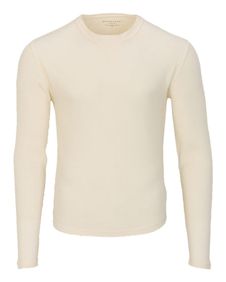 Boxercraft Men's Waffle Knit Long Sleeve T-Shirt. BM3103 - Natural