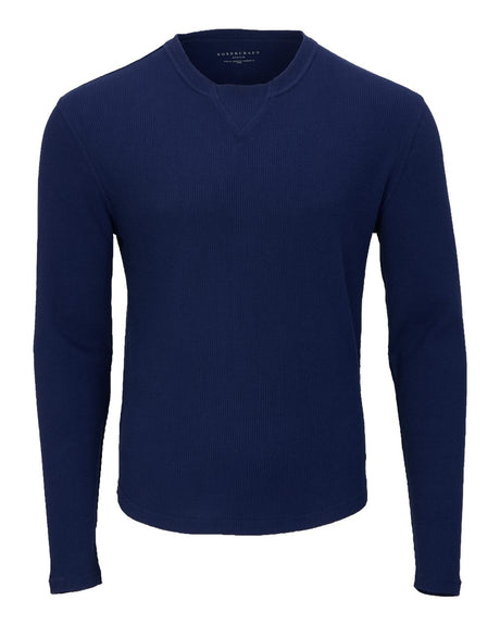 Boxercraft Men's Waffle Knit Long Sleeve T-Shirt. BM3103 - Navy