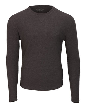 Boxercraft Men's Waffle Knit Long Sleeve T-Shirt. BM3103 - Charcoal Heather