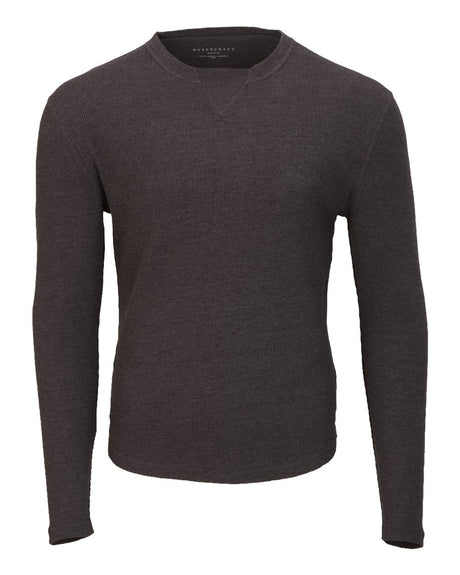 Boxercraft Men's Waffle Knit Long Sleeve T-Shirt. BM3103 - Charcoal Heather