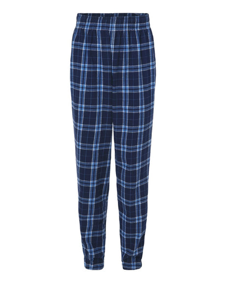 Boxercraft Unisex Flannel Joggers. BM6625 - Navy/ Columbia Plaid
