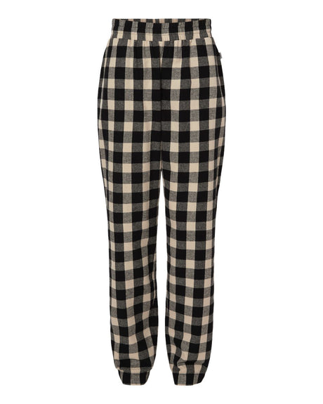 Boxercraft Unisex Flannel Joggers. BM6625 - Black/ Ecru Buffalo Plaid