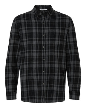 Boxercraft Men's Flannel Button Down Shirt. BU7401 - Black Jordan Plaid