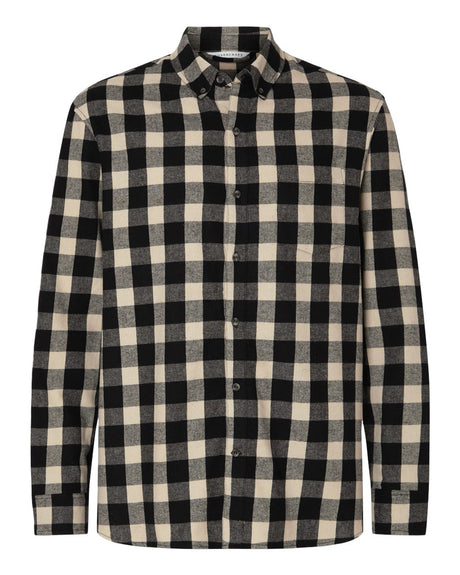 Boxercraft Men's Flannel Button Down Shirt. BU7401 - Black/ Ecru Buffalo Plaid