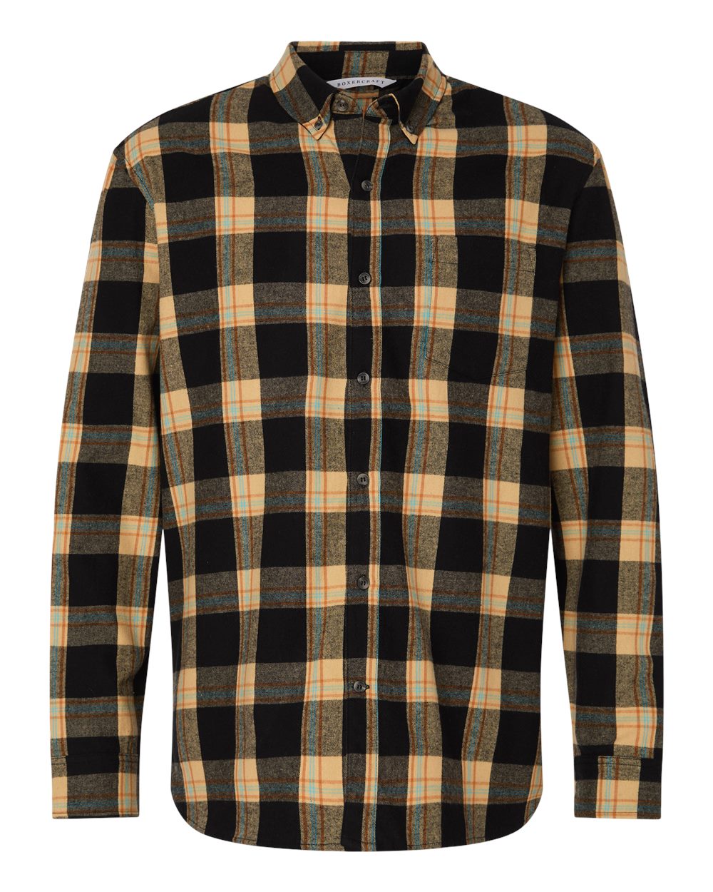 Boxercraft Men's Flannel Button Down Shirt. BU7401 - Dark Khaki Plaid