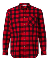 Boxercraft Men's Flannel Button Down Shirt. BU7401 - Red/ Black Buffalo