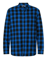 Boxercraft Men's Flannel Button Down Shirt. BU7401 - Royal/ Black Buffalo