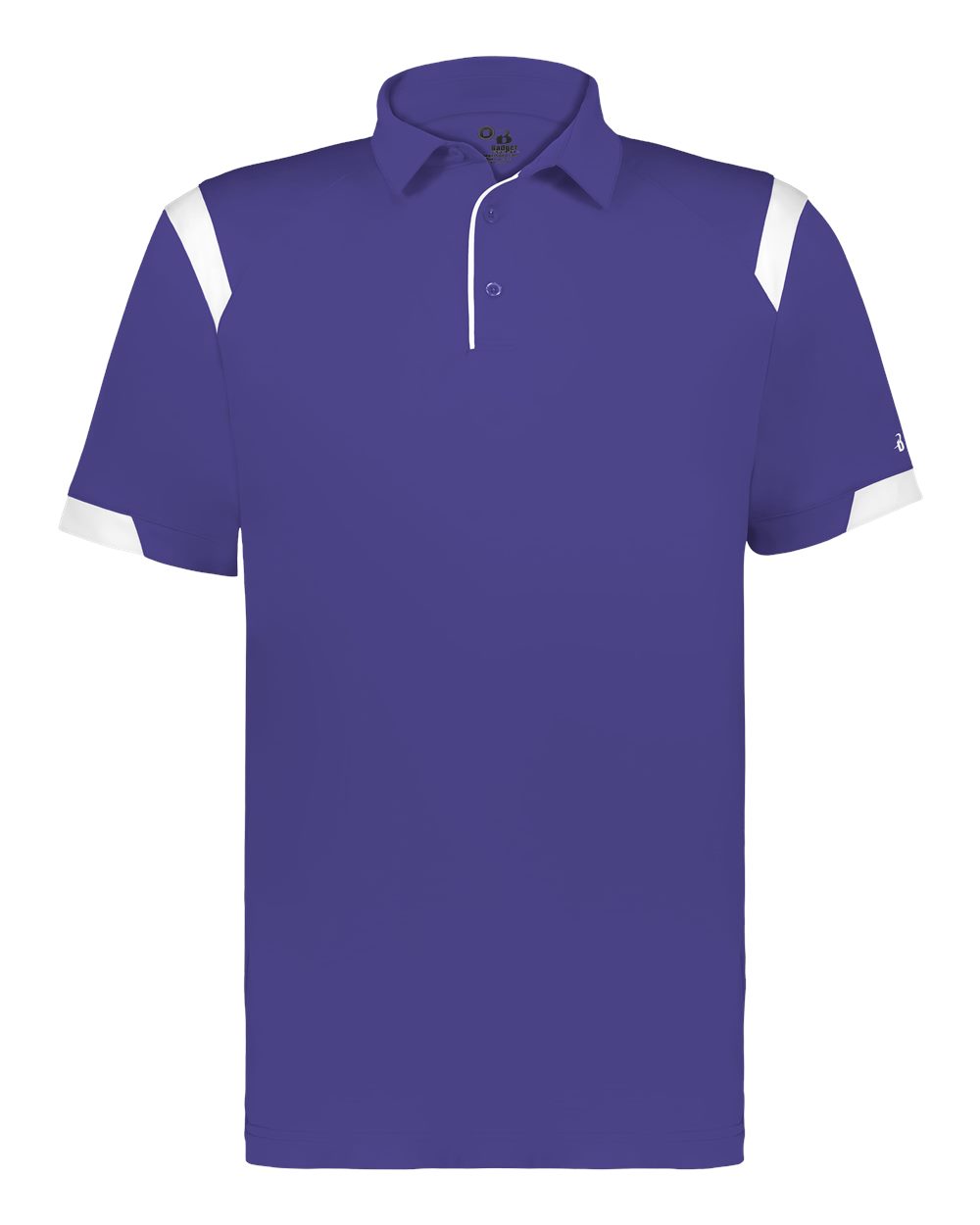 Badger Unisex On the Rise Polo. 3350 - Purple/ White
