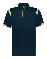 Badger Unisex On the Rise Polo. 3350 - Navy/ Vegas Gold