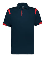 Badger Unisex On the Rise Polo. 3350 - Navy/ Red