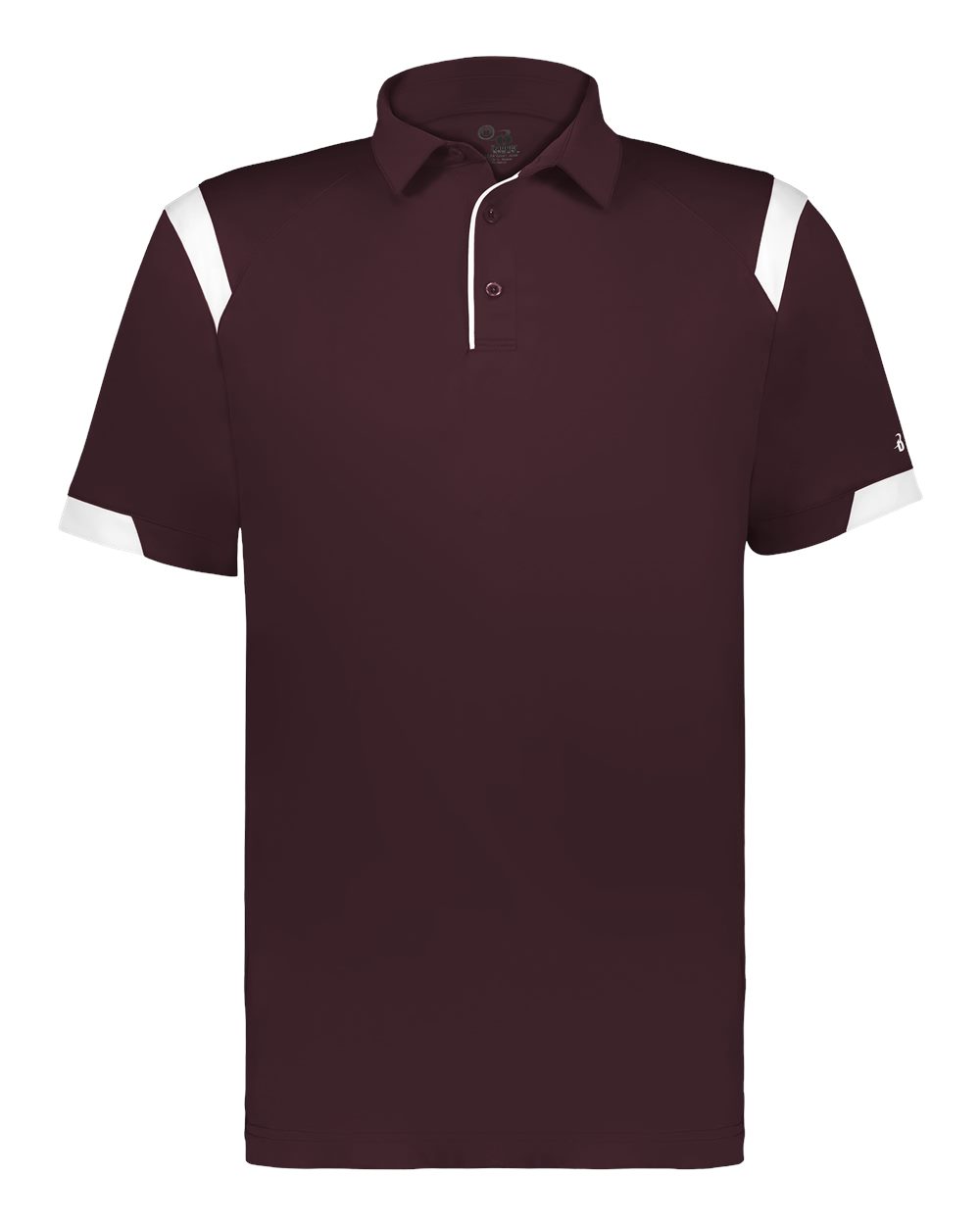 Badger Unisex On the Rise Polo. 3350 - Maroon/ White