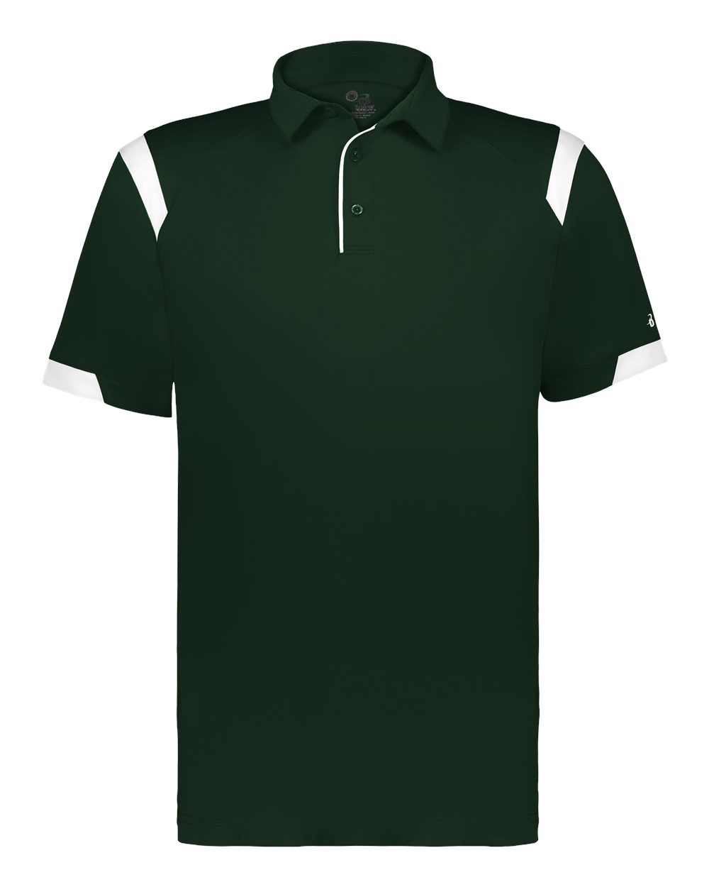 Badger Unisex On the Rise Polo. 3350 - Forest/ White