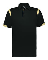 Badger Unisex On the Rise Polo. 3350 - Black/ Vegas Gold