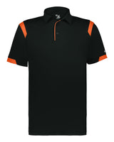 Badger Unisex On the Rise Polo. 3350 - Black/ Burnt Orange