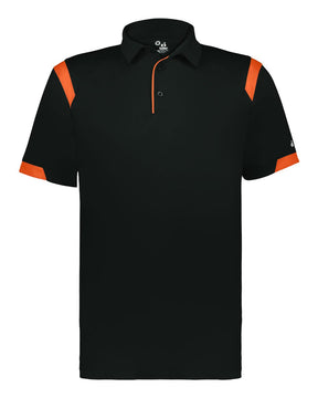 Badger Unisex On the Rise Polo. 3350 - Black/ Burnt Orange