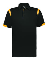 Badger Unisex On the Rise Polo. 3350 - Black/ Gold
