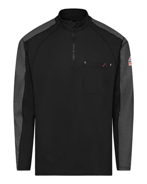 Bulwark Men's Flex Knit Quarter-Zip Pullover. STZ2 - Black