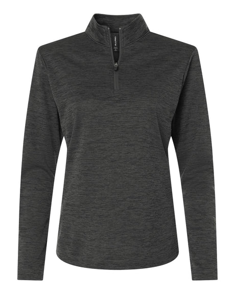 AllPro Women's Pro-Lock Performance Mélange Quarter-Zip Pullover. 4HM70L - Black Melange