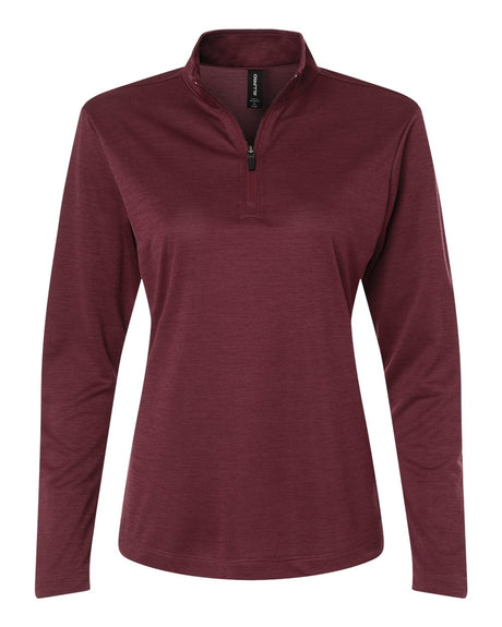AllPro Women's Pro-Lock Performance Mélange Quarter-Zip Pullover. 4HM70L - Maroon Melange