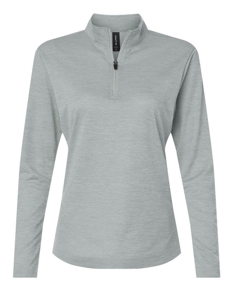 AllPro Women's Pro-Lock Performance Mélange Quarter-Zip Pullover. 4HM70L - Silver Melange