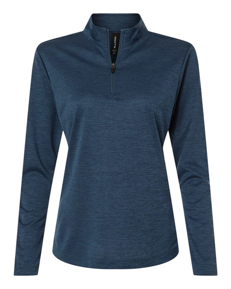 AllPro Women's Pro-Lock Performance Mélange Quarter-Zip Pullover. 4HM70L - Navy Melange