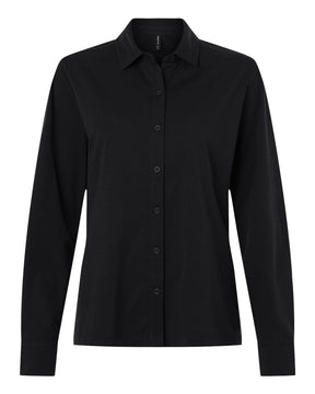 AllPro Women's Pro-Flex Sorona® Button Down Shirt. 41SPLL - Black