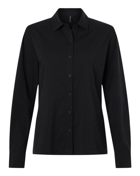AllPro Women's Pro-Flex Sorona® Button Down Shirt. 41SPLL - Black