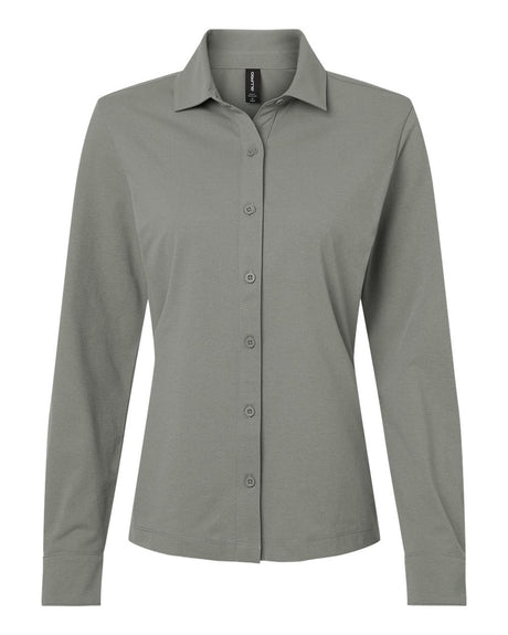 AllPro Women's Pro-Flex Sorona® Button Down Shirt. 41SPLL - Greystone
