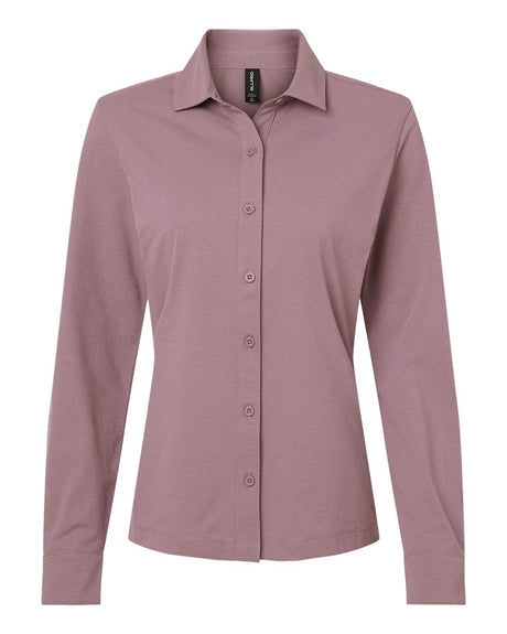 AllPro Women's Pro-Flex Sorona® Button Down Shirt. 41SPLL - Deep Lavender