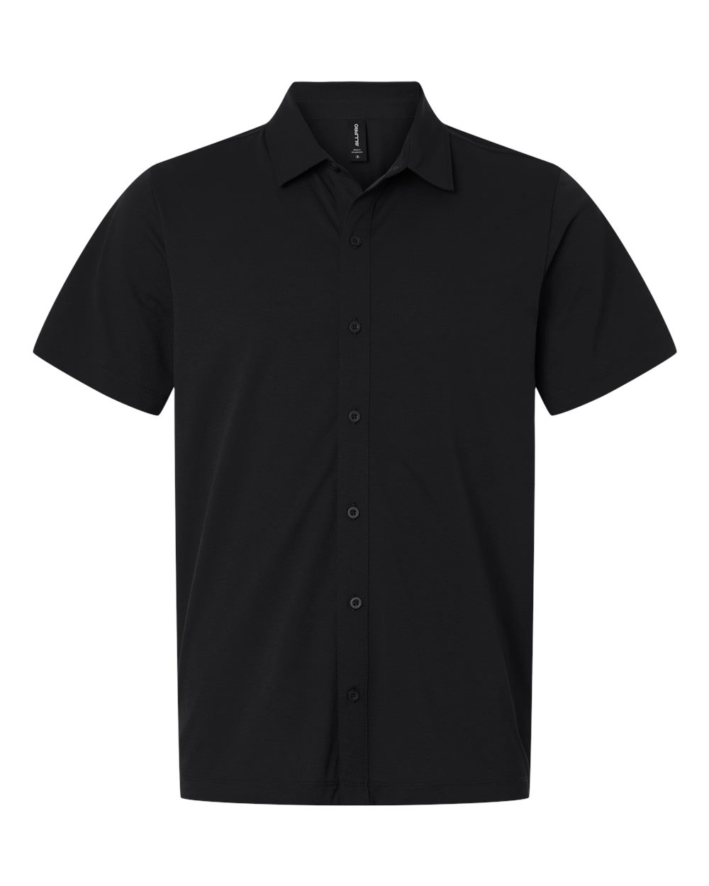 AllPro Men's Pro-Flex Sorona® Button Down Short Sleeve Shirt. 41SPSS - Black