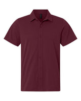 AllPro Men's Pro-Flex Sorona® Button Down Short Sleeve Shirt. 41SPSS - Maroon