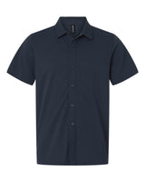 AllPro Men's Pro-Flex Sorona® Button Down Short Sleeve Shirt. 41SPSS - Navy