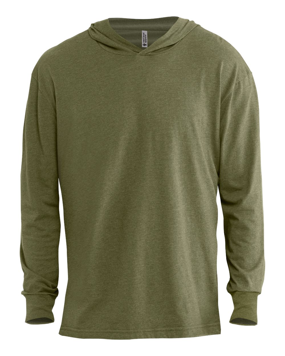 Next Level Unisex CVC Hoodie Long Sleeve Tee. 6221 - Military Green