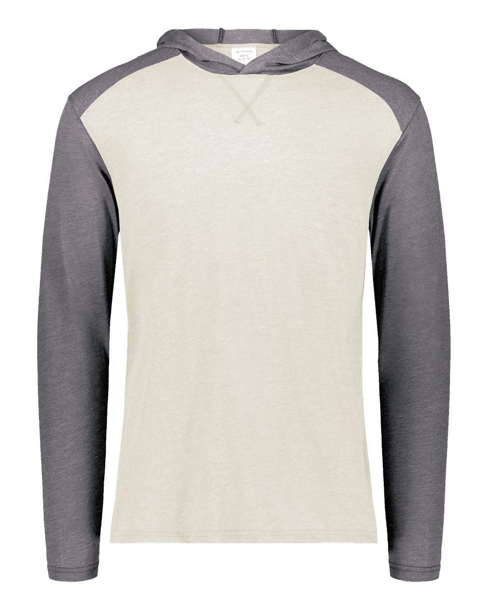 Augusta Sportswear Unisex Gameday Vintage Hooded Long Sleeve T-Shirt. 6884 - Birch/ Carbon Heather