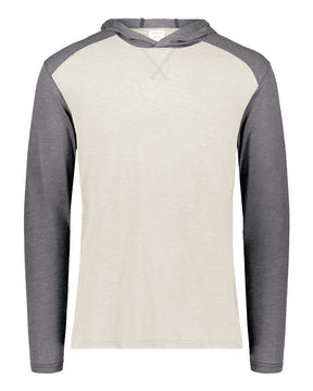 Augusta Sportswear Unisex Gameday Vintage Hooded Long Sleeve T-Shirt. 6884 - Birch/ Carbon Heather