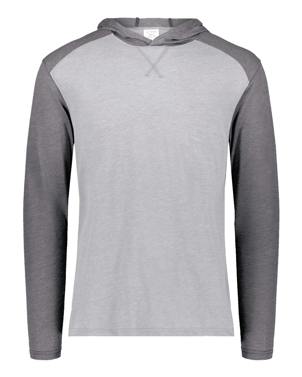 Augusta Sportswear Unisex Gameday Vintage Hooded Long Sleeve T-Shirt. 6884 - Grey Heather/ Carbon Heather