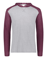 Augusta Sportswear Unisex Gameday Vintage Hooded Long Sleeve T-Shirt. 6884 - Grey Heather/ Maroon Heather