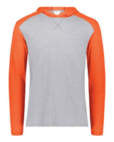 Augusta Sportswear Unisex Gameday Vintage Hooded Long Sleeve T-Shirt. 6884 - Grey Heather/ Orange Heather