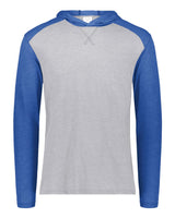 Augusta Sportswear Unisex Gameday Vintage Hooded Long Sleeve T-Shirt. 6884 - Grey Heather/ Royal Heather