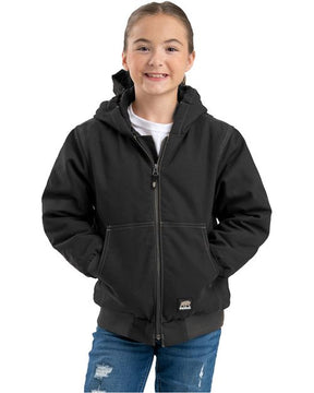 Berne Apparel Youth Highland Softstone Duck Hooded Jacket. BHJ61