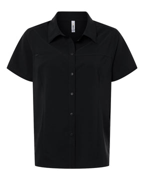 CORE365 Women's UltraUVP Shoreline Short Sleeve Staff Shirt. CE520W - Black