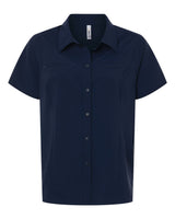 CORE365 Women's UltraUVP Shoreline Short Sleeve Staff Shirt. CE520W - Classic Navy