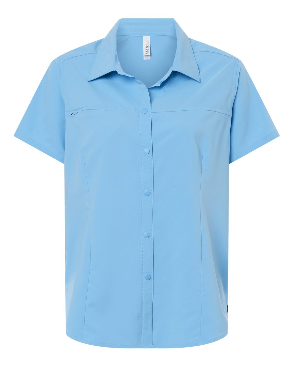 CORE365 Women's UltraUVP Shoreline Short Sleeve Staff Shirt. CE520W - Columbia Blue
