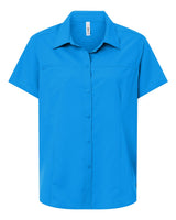 CORE365 Women's UltraUVP Shoreline Short Sleeve Staff Shirt. CE520W - Electric Blue
