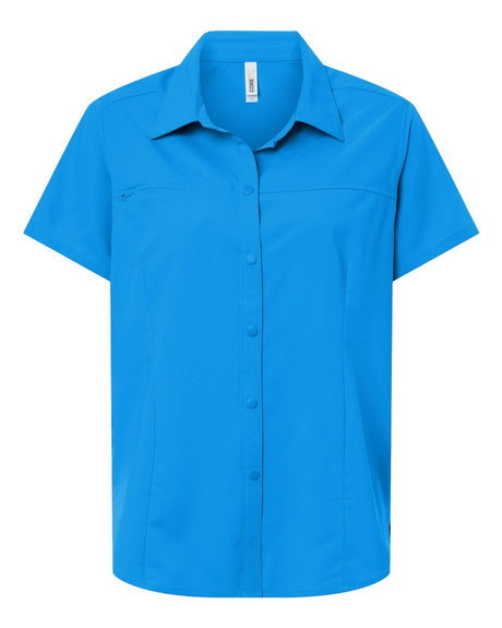 CORE365 Women's UltraUVP Shoreline Short Sleeve Staff Shirt. CE520W - Electric Blue