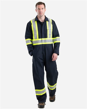 Berne Apparel Men's Safety Striped Unlined Coverall. HVC250