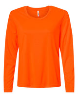 CORE365 Women's Capital Performance Long Sleeve T-Shirt. CE10LW - Safety Orange