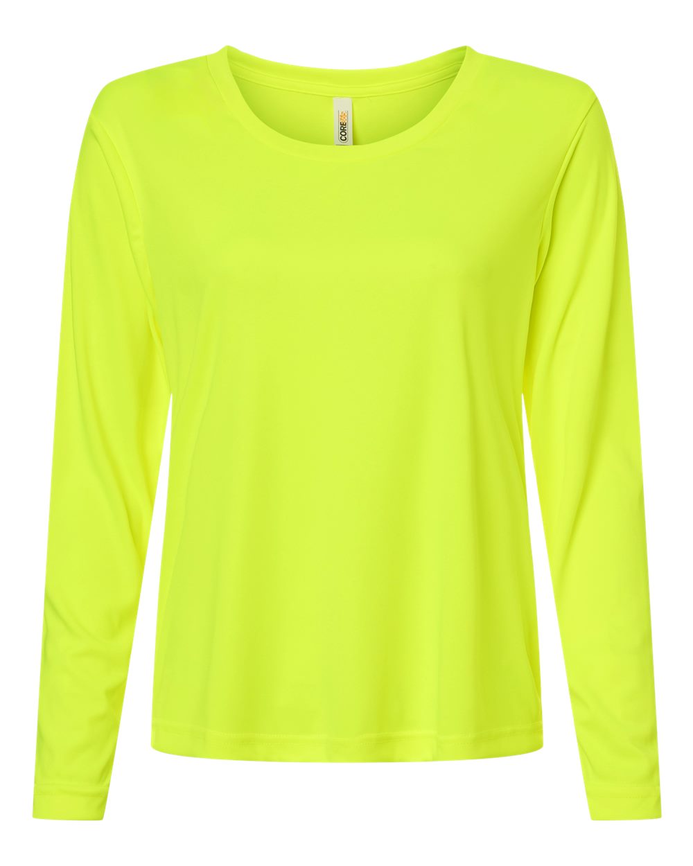 CORE365 Women's Capital Performance Long Sleeve T-Shirt. CE10LW - Safety Yellow