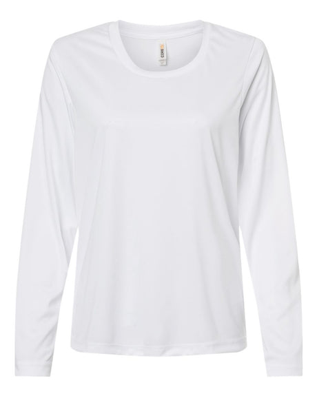 CORE365 Women's Capital Performance Long Sleeve T-Shirt. CE10LW - White