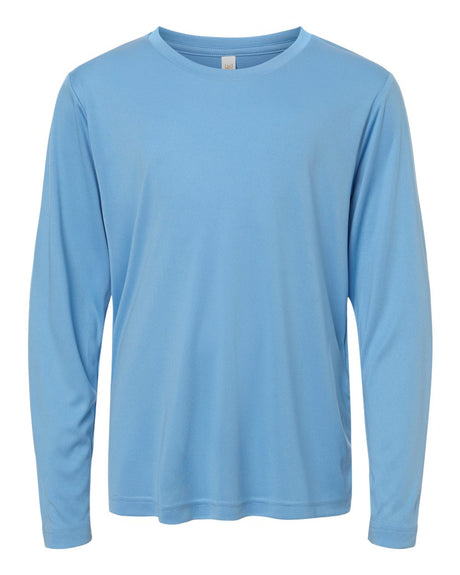 CORE365 Youth Capital Performance Long Sleeve T-Shirt. CE10LY - Columbia Blue